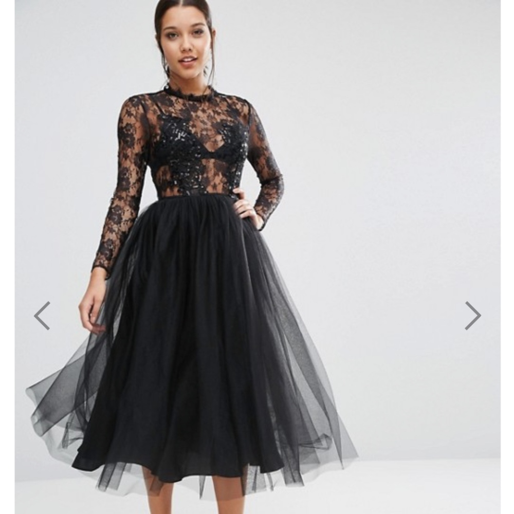 ASOS Lace and Embellished Bodice Dress  NWT